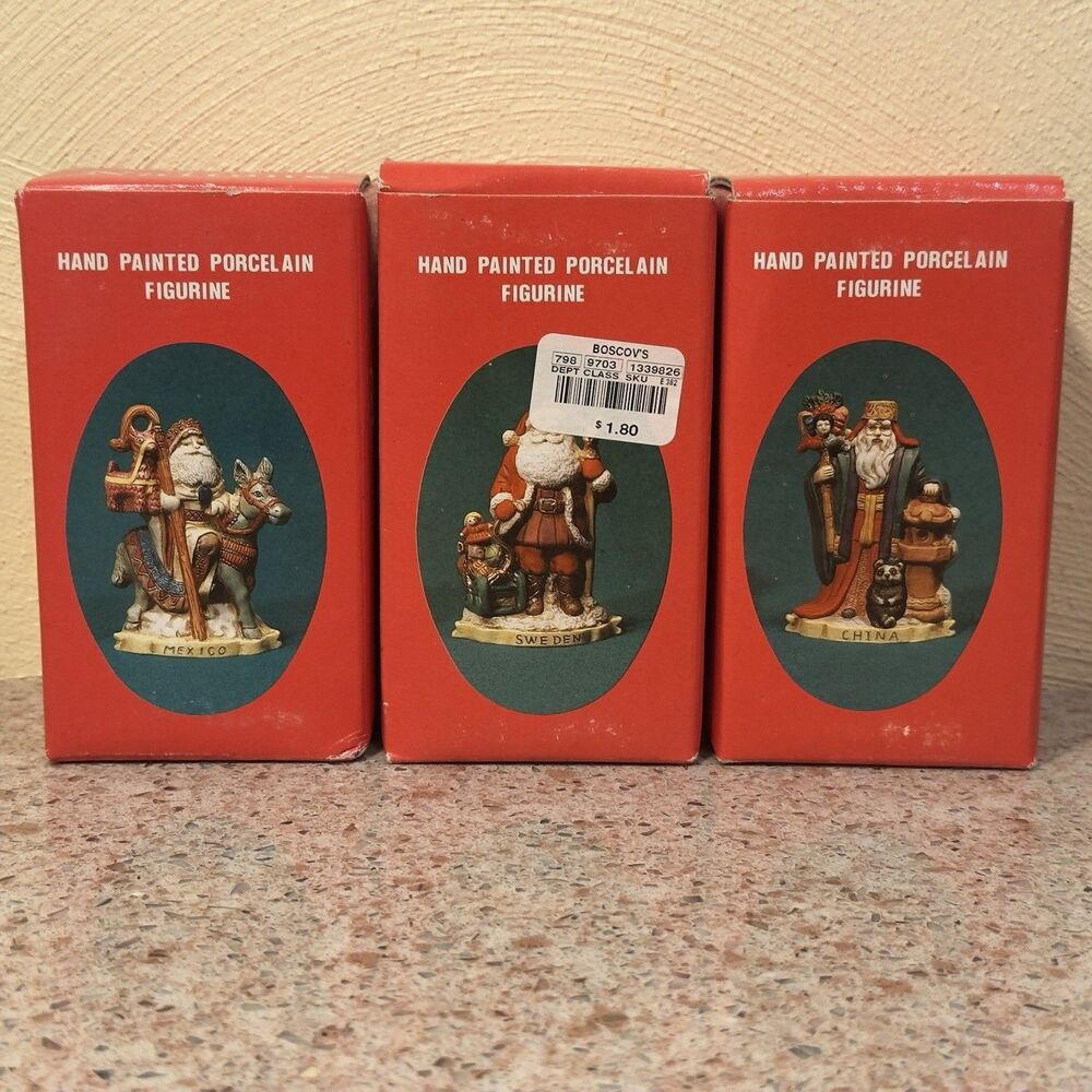 1991 Santa's of the Nations Hand Painted China Sweden‎ Mexico